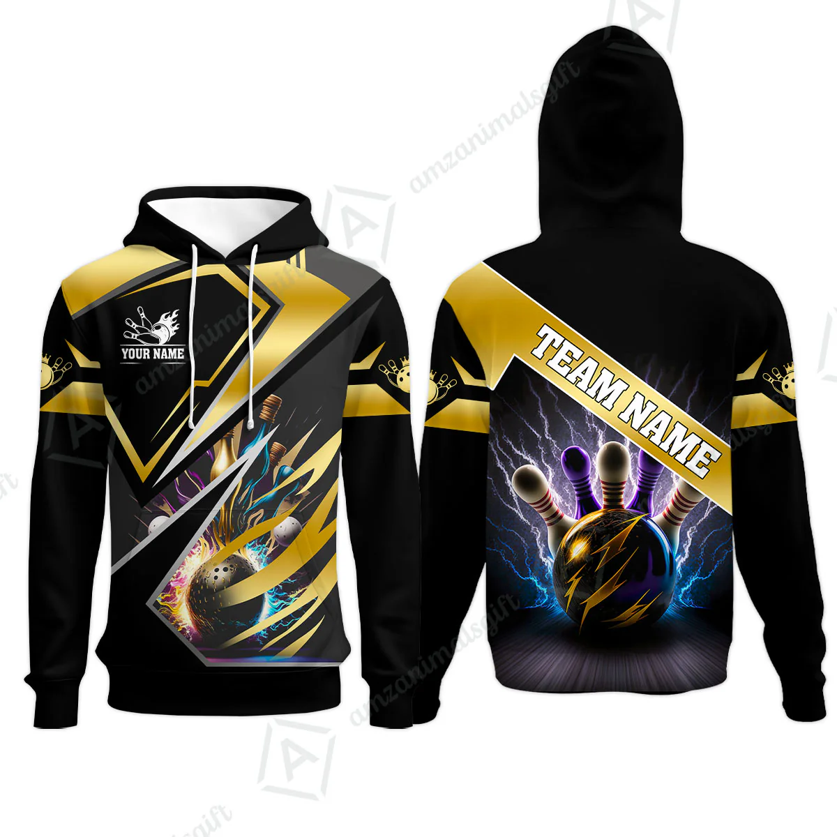 Customized Bowling Jersey Shirt, Bowling And Pins Premium Multicolor Option Customized Name And Team Zipper Polo Jerseys Shirts - Image 39