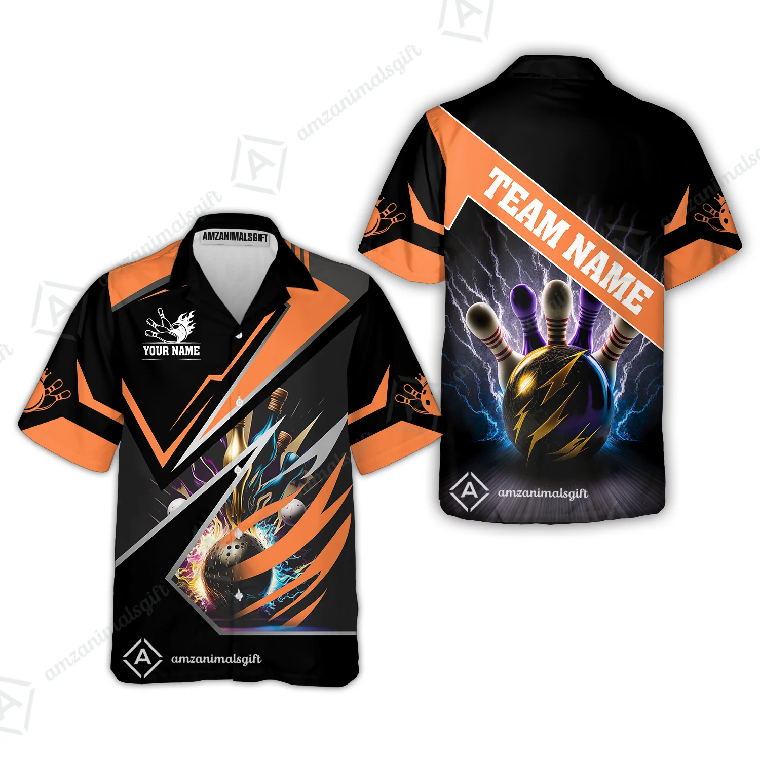 Customized Bowling Jersey Shirt, Bowling And Pins Premium Multicolor Option Customized Name And Team Zipper Polo Jerseys Shirts - Image 65
