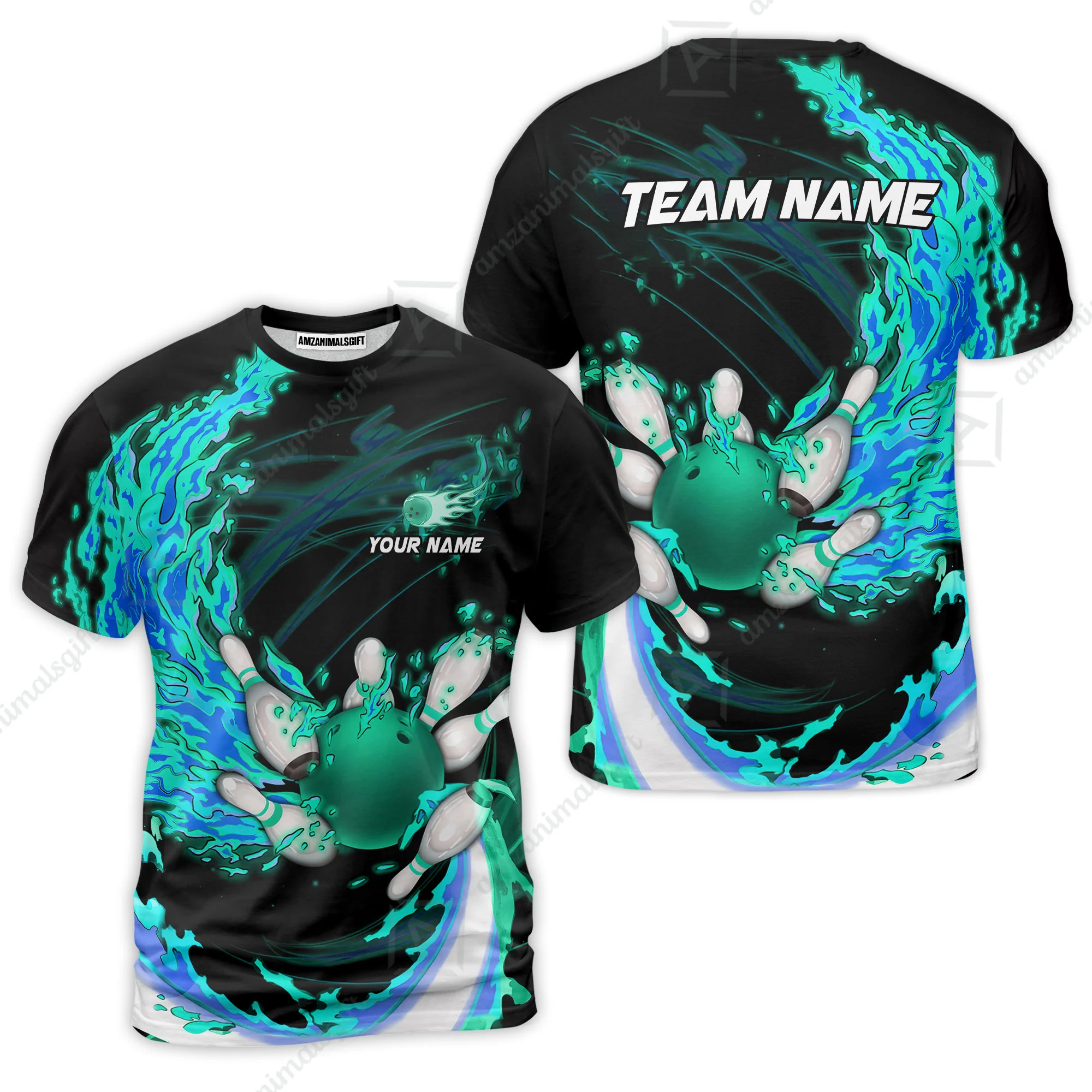 Customized Bowling Polo Team Jerseys, Breath Of Fire Bowling And Pins Multicolor Option Customized Name And Team Name For Bowling Team - Image 13