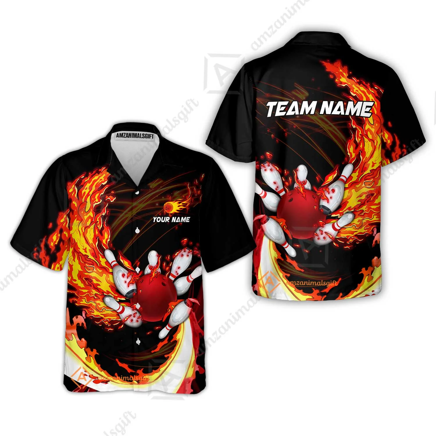 Customized Bowling Polo Team Jerseys, Breath Of Fire Bowling And Pins Multicolor Option Customized Name And Team Name For Bowling Team - Image 22