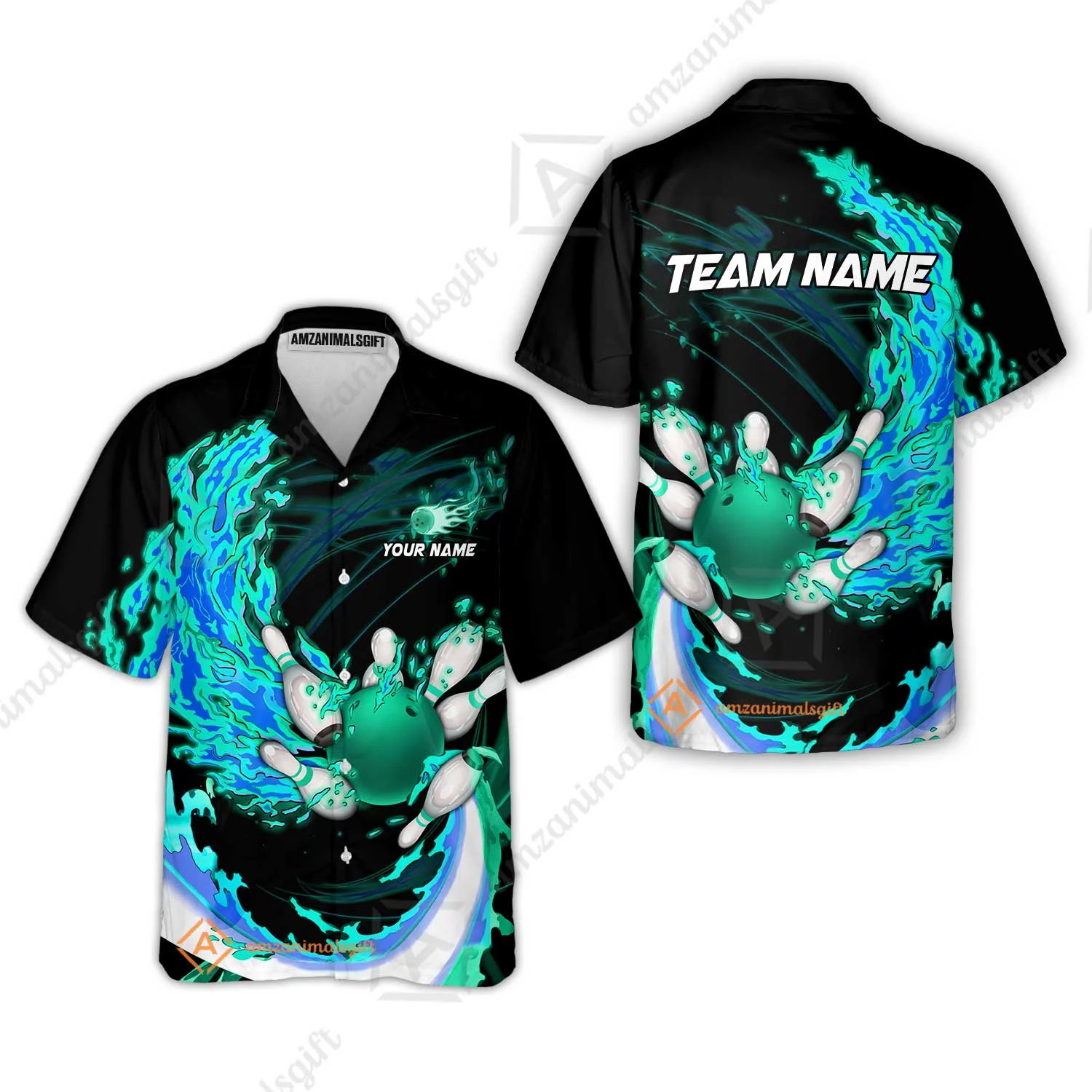 Customized Bowling Polo Team Jerseys, Breath Of Fire Bowling And Pins Multicolor Option Customized Name And Team Name For Bowling Team - Image 23