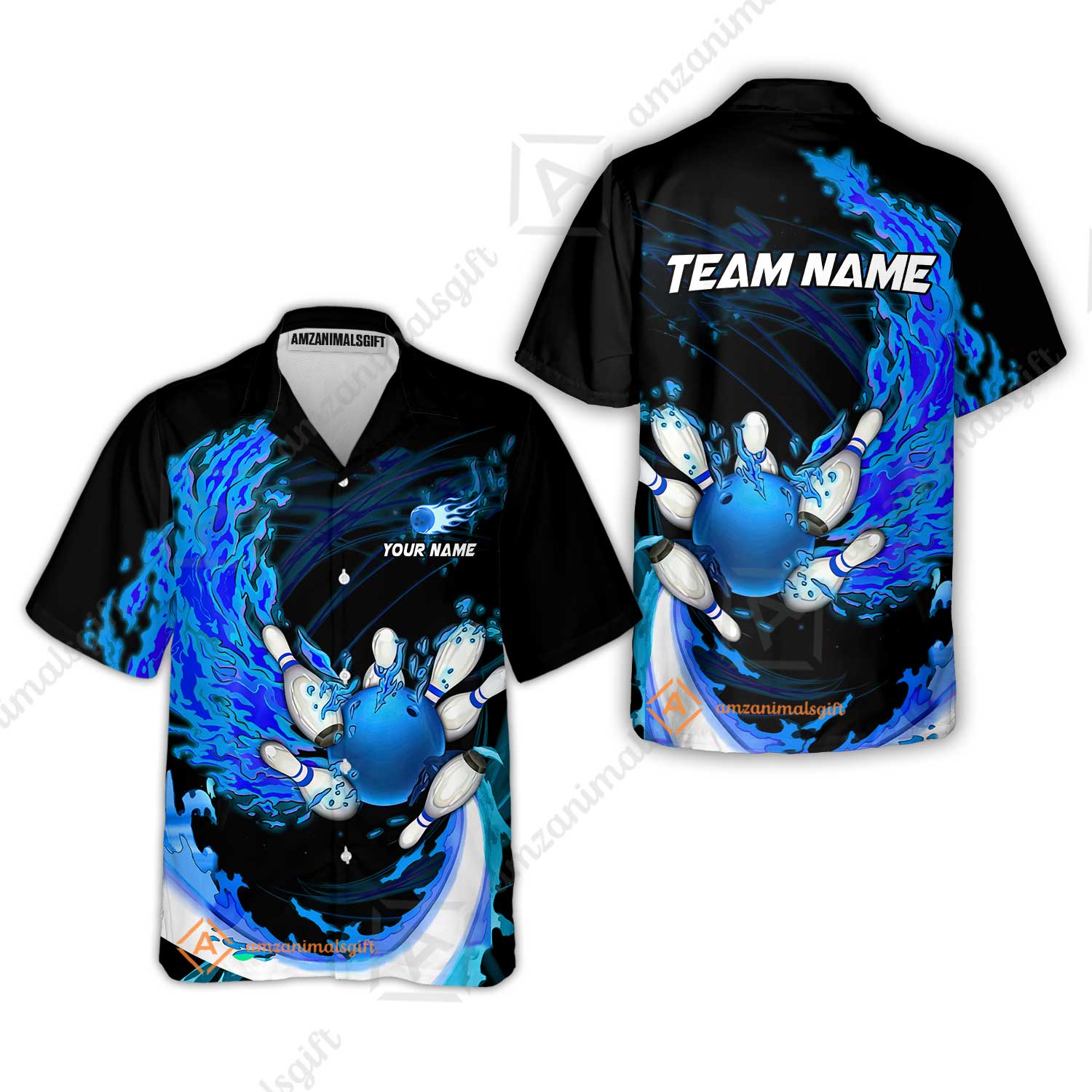 Customized Bowling Polo Team Jerseys, Breath Of Fire Bowling And Pins Multicolor Option Customized Name And Team Name For Bowling Team - Image 25