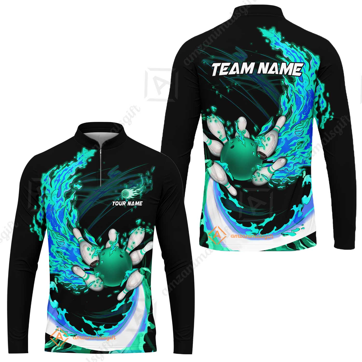 Customized Bowling Polo Team Jerseys, Breath Of Fire Bowling And Pins Multicolor Option Customized Name And Team Name For Bowling Team - Image 31