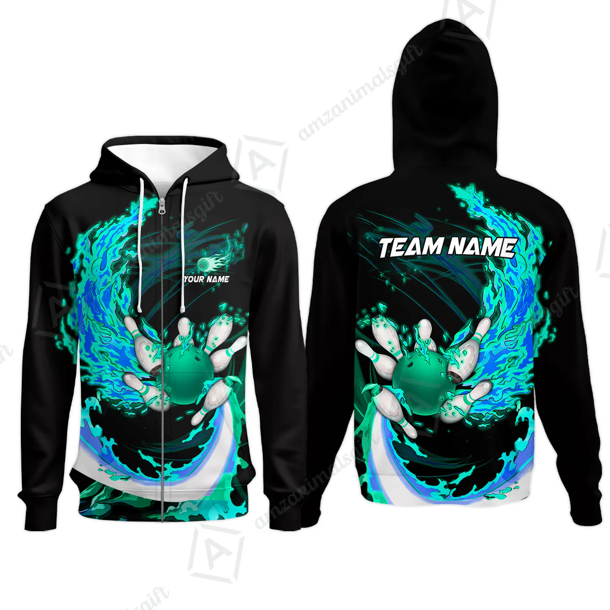 Customized Bowling Polo Team Jerseys, Breath Of Fire Bowling And Pins Multicolor Option Customized Name And Team Name For Bowling Team - Image 43