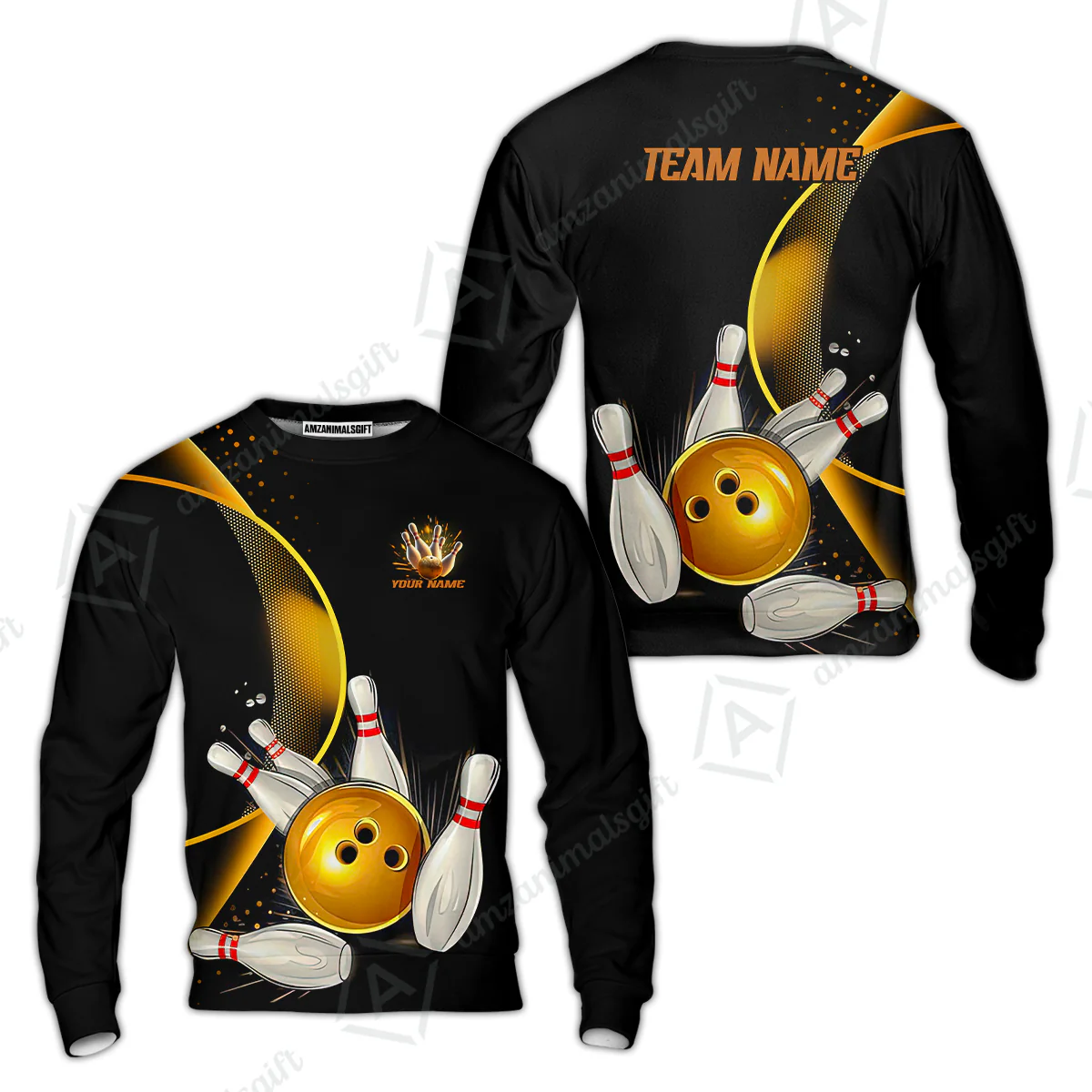 Customized Bowling Polo Shirt, Custom Black And Gold Bowling Team Shirts For Men And Women, Unisex Bowling League Jerseys Polo Shirts - Image 14