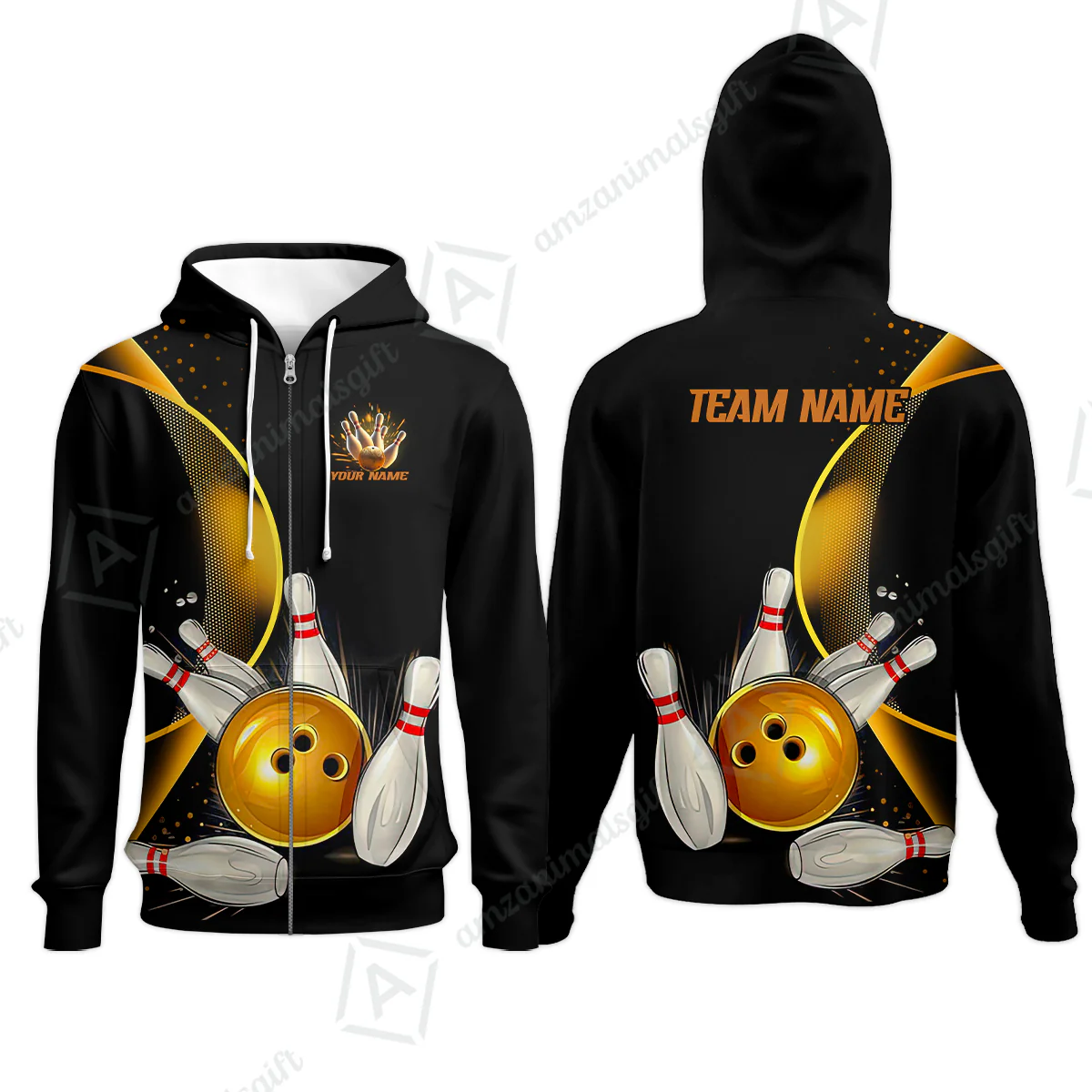 Customized Bowling Polo Shirt, Custom Black And Gold Bowling Team Shirts For Men And Women, Unisex Bowling League Jerseys Polo Shirts - Image 16