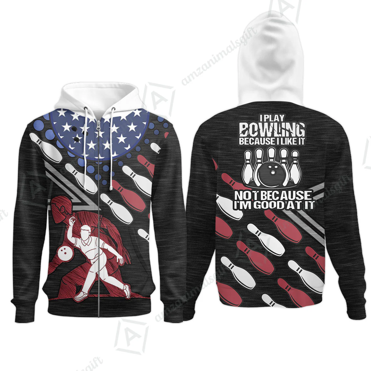 Customized Bowling Polo Shirt - I Play Bowling Because I Like It , American Flag Bowling Team Jersey Polo Shirts - Bowling Team Uniforms Jerseys - Image 17