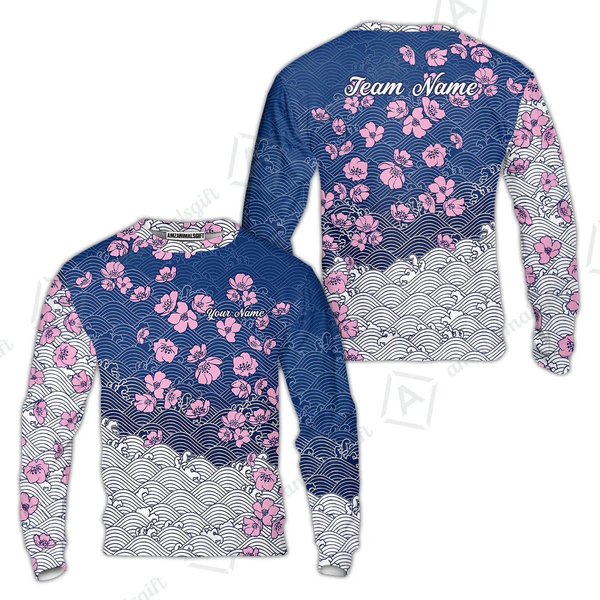 Customized Bowling Quarter-Zip Jersey Polo Shirts, Flowers Cherry Blossom Bowling Shirt For Tournament Team Men Women Bowlers - Image 9