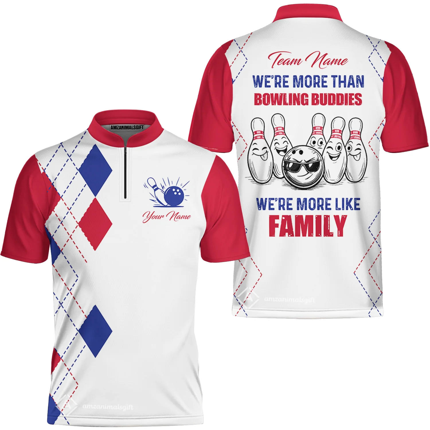 Customized Bowling Team Jersey, We're More Than Bowling Buddies, We're More Like Family Bowling Team Shirt