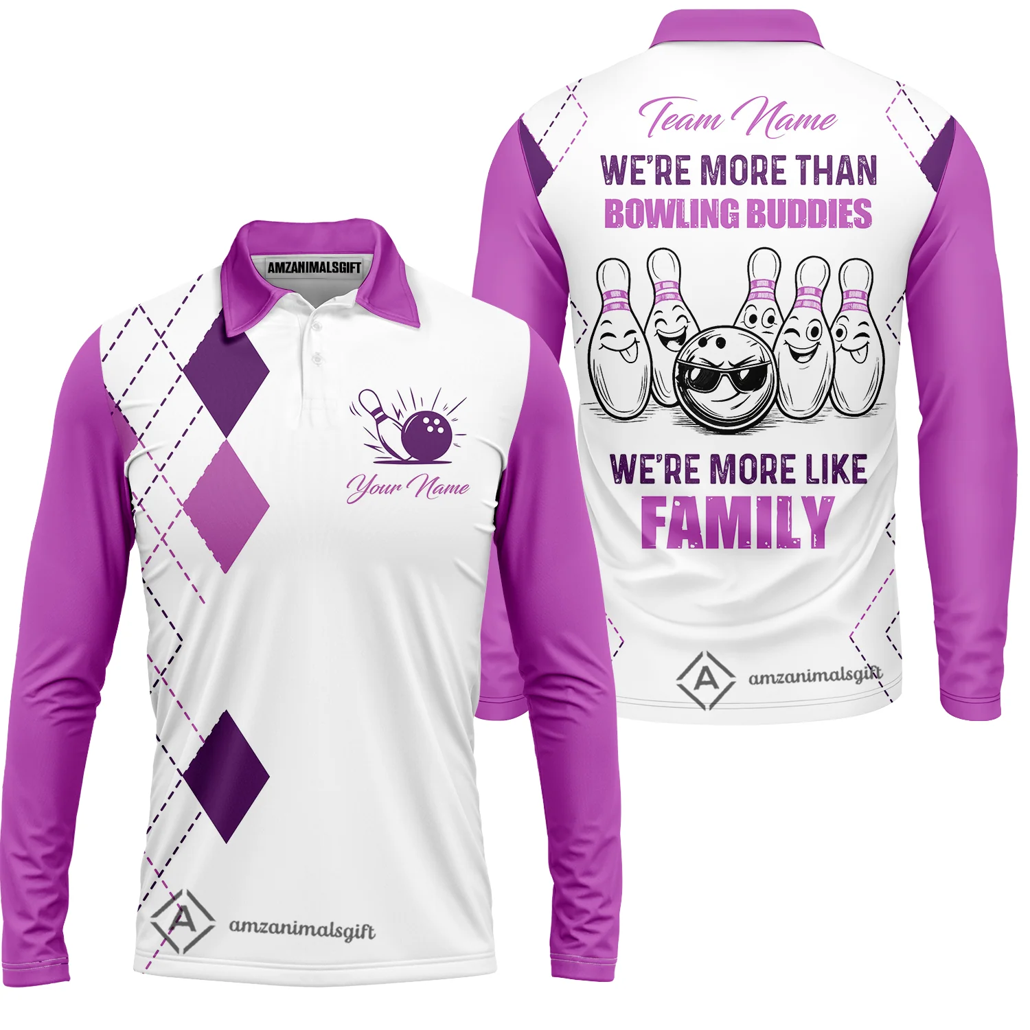 Customized Bowling Team Jersey, We're More Than Bowling Buddies, We're More Like Family Bowling Team Shirt - Image 24