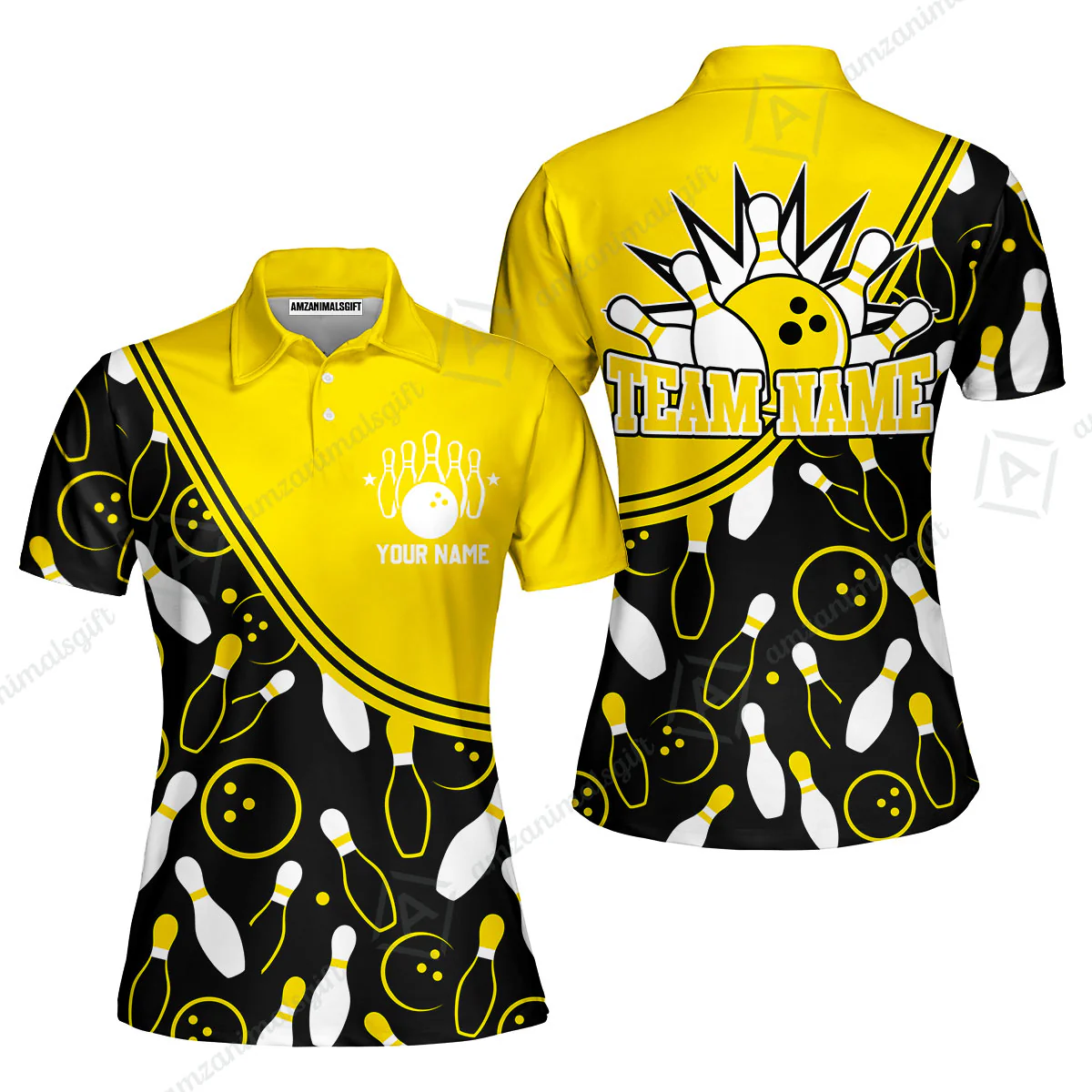 Customized Bowling Women Polo Shirt, Bowling Multicolor Custom Team Bowling Uniform Women Polo Shirt Jersey for Bowlers - Image 6