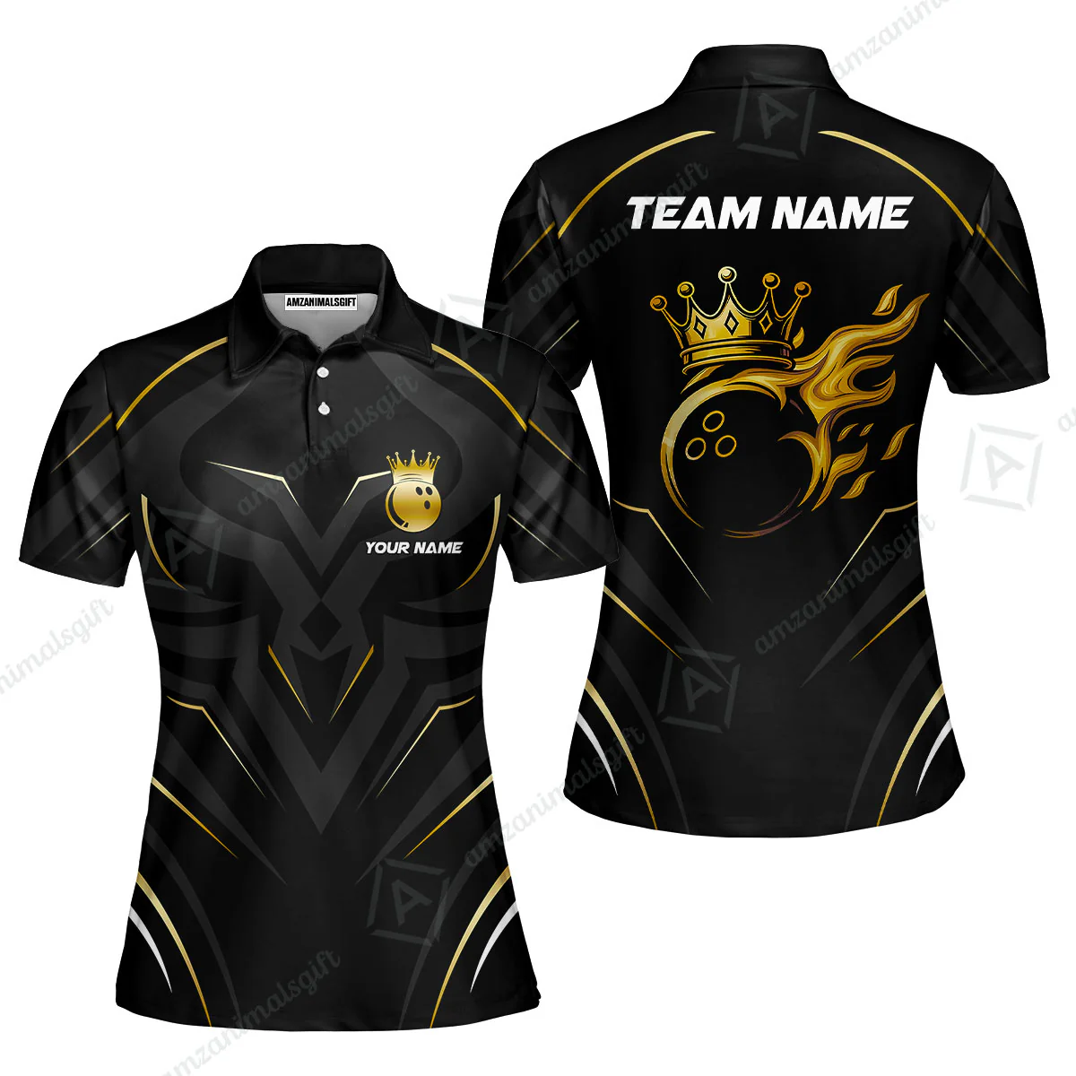 Customized Bowling Women Polo Shirt, Custom Crown Bowling Uniform Women Polo, Multicolor Team Style Jersey for Bowlers - Image 2