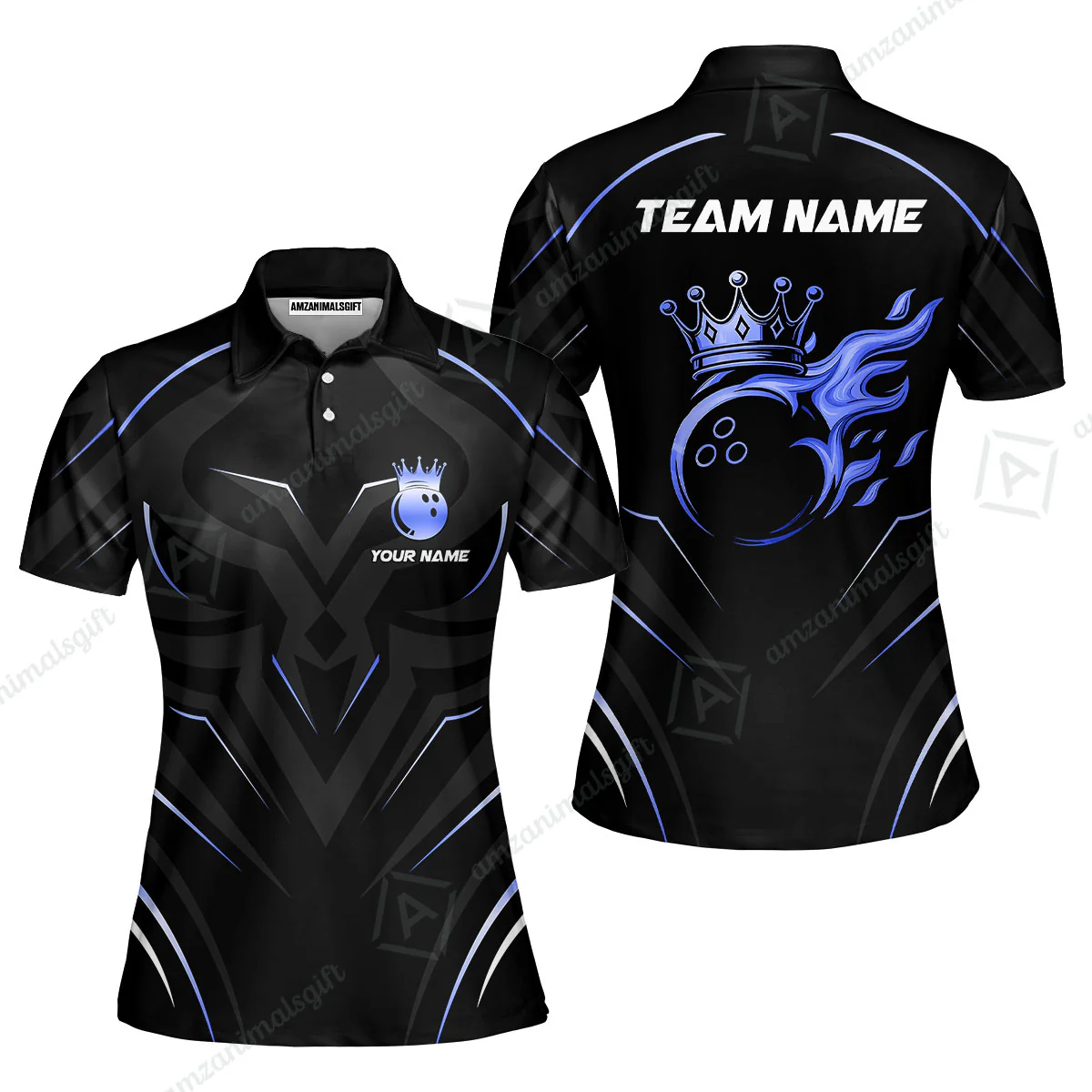 Customized Bowling Women Polo Shirt, Custom Crown Bowling Uniform Women Polo, Multicolor Team Style Jersey for Bowlers - Image 3