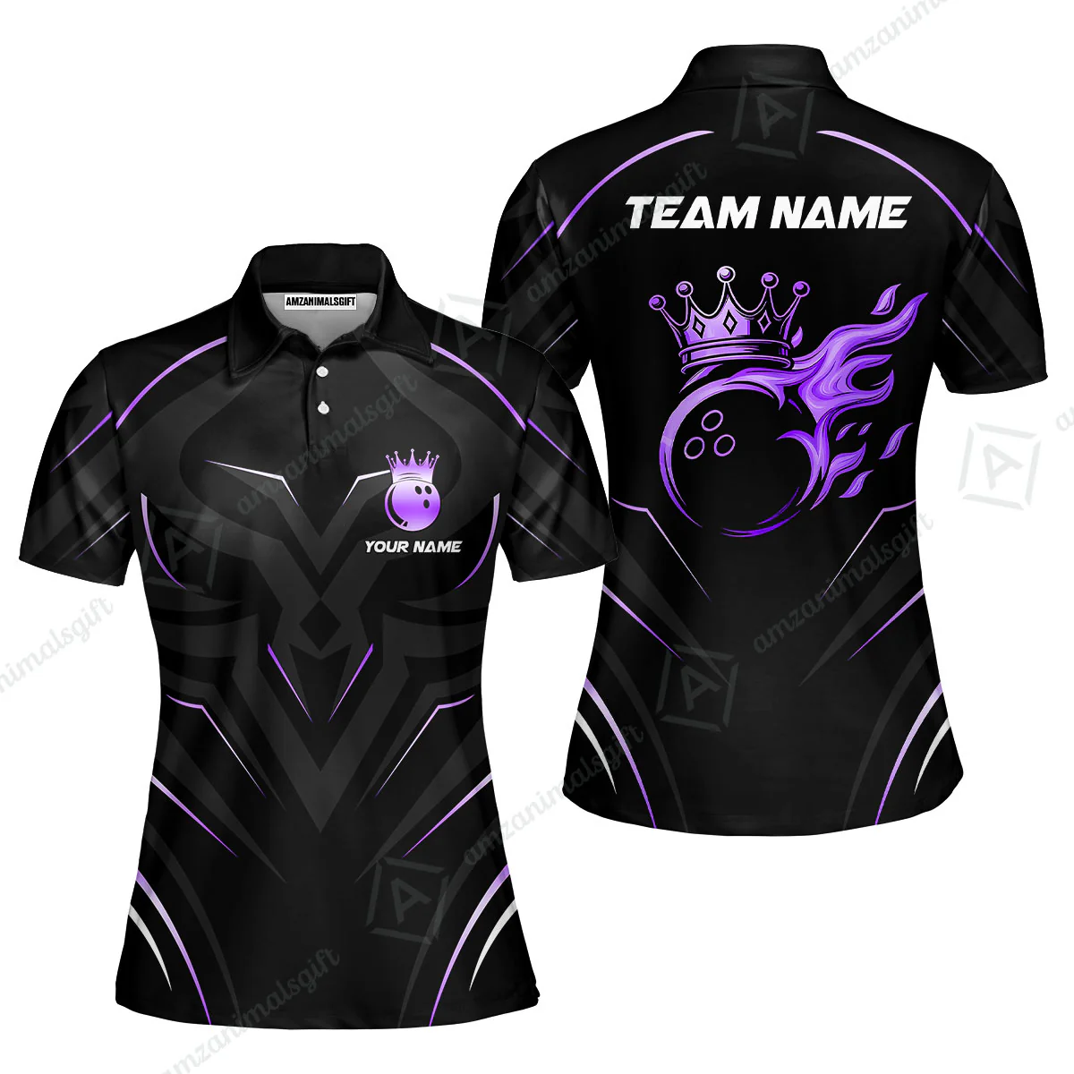 Customized Bowling Women Polo Shirt, Custom Crown Bowling Uniform Women Polo, Multicolor Team Style Jersey for Bowlers - Image 4