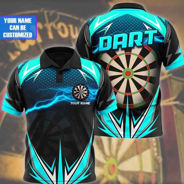 Customized Name Darts Polo Shirt, Darts Thunder Polo Shirt, Personalized Name Polo Shirt For Men - Perfect Gift For DartsLovers, Darts Players - Image 2