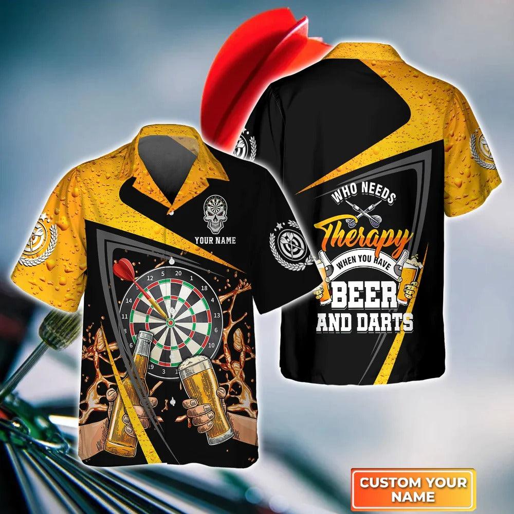 Customized Darts Hawaiian Shirt, Beer And Darts, Personalized Name Hawaiian Shirt For Men - Perfect Gift For Darts Lovers, Darts Players