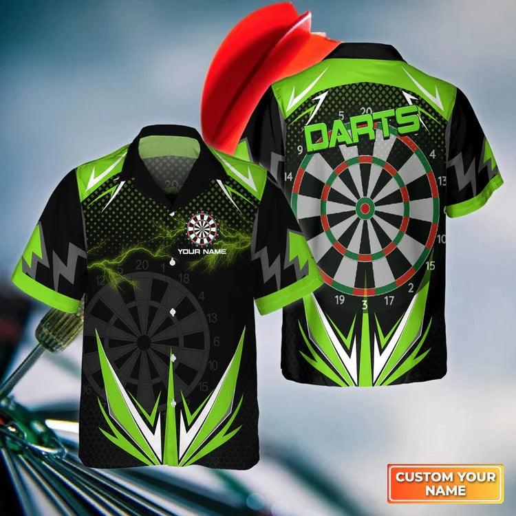 Customized Darts Hawaiian Shirt, Dartboard Personalized Name Hawaiian Shirt For Men - Perfect Gift For Darts Lovers, Darts Players