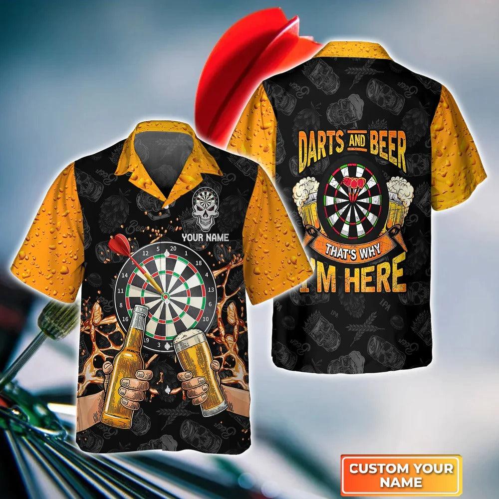 Customized Darts Hawaiian Shirt, Darts And Beer, Dartboard Personalized Name Hawaiian Shirt For Men - Perfect Gift For Darts Lovers, Darts Players