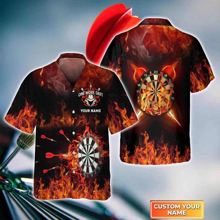 Customized Darts Hawaiian Shirt, Darts Red, Personalized Name Hawaiian Shirt For Men - Perfect Gift For Darts Lovers, Darts Players - Image 3