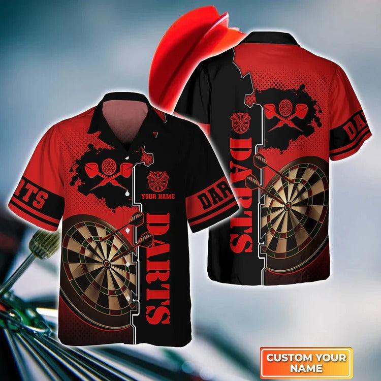 Customized Darts Hawaiian Shirt, Darts Red, Personalized Name Hawaiian Shirt For Men - Perfect Gift For Darts Lovers, Darts Players - Image 5