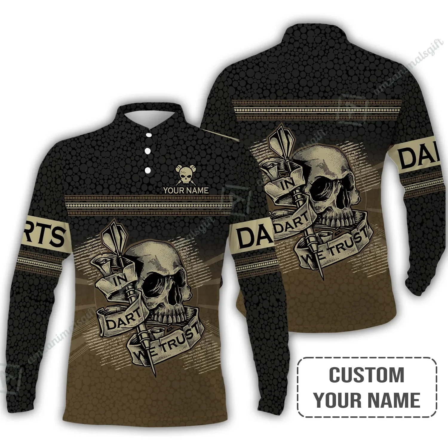 Customized Darts Hawaiian Shirt, Darts Skull In Dart We Trust Hawaiian For Men And Women, Perfect Outfit For Darts Lovers, Darts Players - Image 6