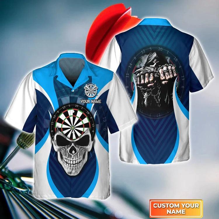 Customized Darts Hawaiian Shirt, Darts Skull Personalized Name Hawaiian Shirt For Men - Perfect Gift For Darts Lovers, Darts Players - Image 4