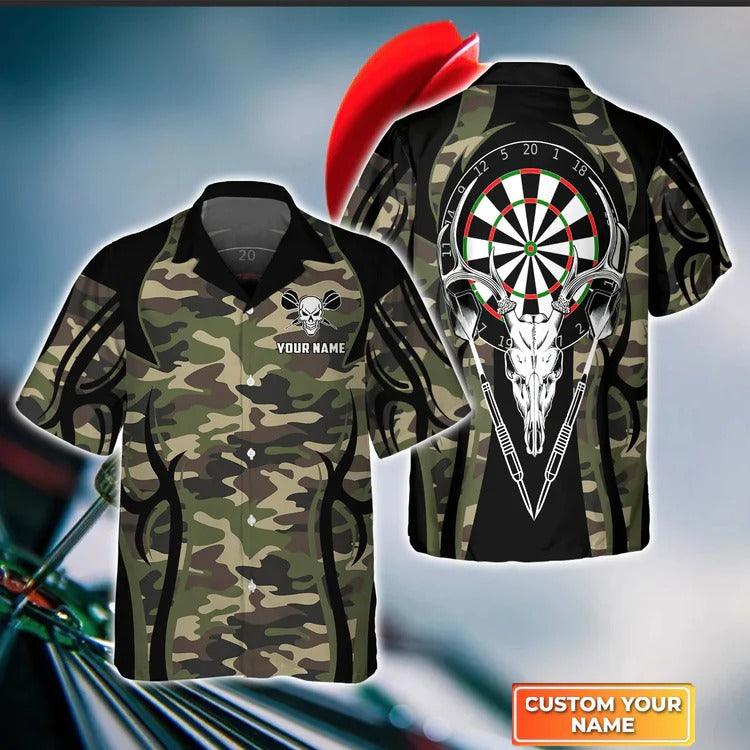Customized Darts Hawaiian Shirt, Darts Skull Personalized Name Hawaiian Shirt For Men - Perfect Gift For Darts Lovers, Darts Players - Image 5