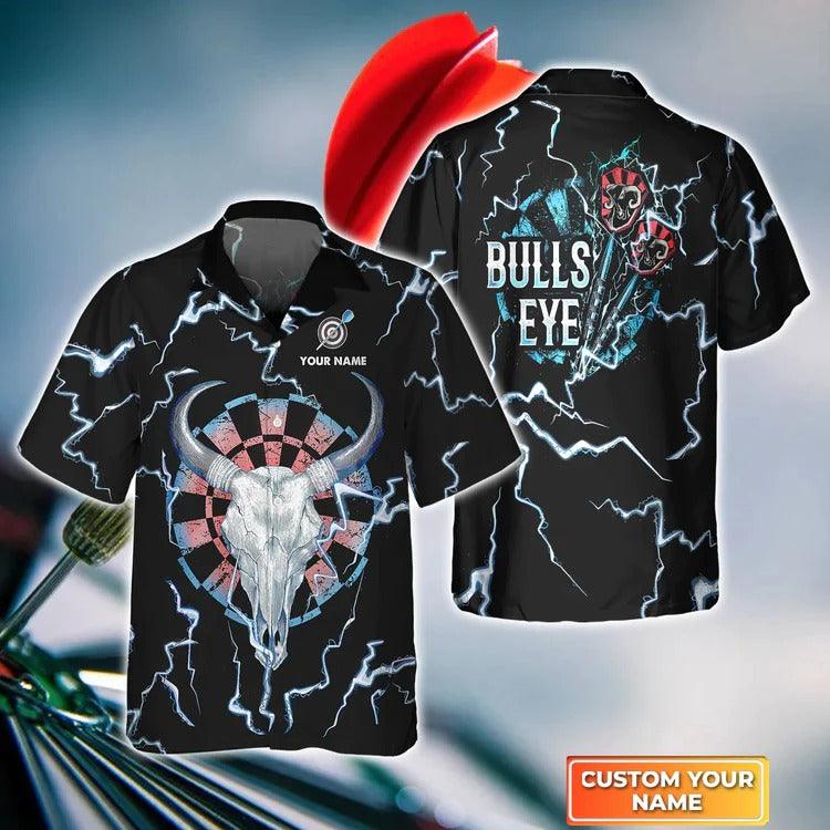 Customized Darts Hawaiian Shirt, Darts Skull Personalized Name Hawaiian Shirt For Men - Perfect Gift For Darts Lovers, Darts Players - Image 7