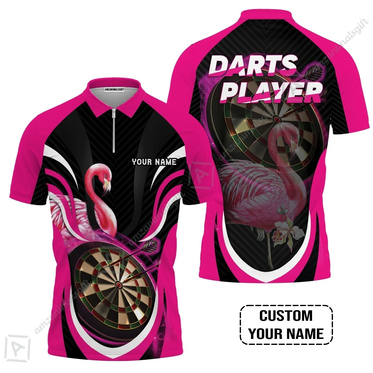 Customized Darts Hawaiian Shirt, Flamingo Darts Shirt, Personalized Name Darts Hawaiian Shirt - Image 5