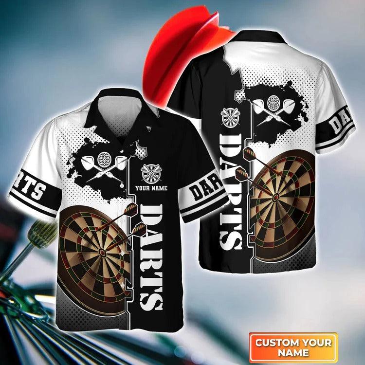 Customized Darts Hawaiian Shirt, Green Dartboard, Personalized Name Hawaiian Shirt For Men - Perfect Gift For Darts Lovers, Darts Players - Image 4