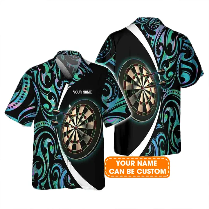 Customized Darts Hawaiian Shirt, Tattoo Darts, Personalized Name Hawaiian Shirt For Men - Perfect Gift For Darts Lovers, Darts Players - Image 2