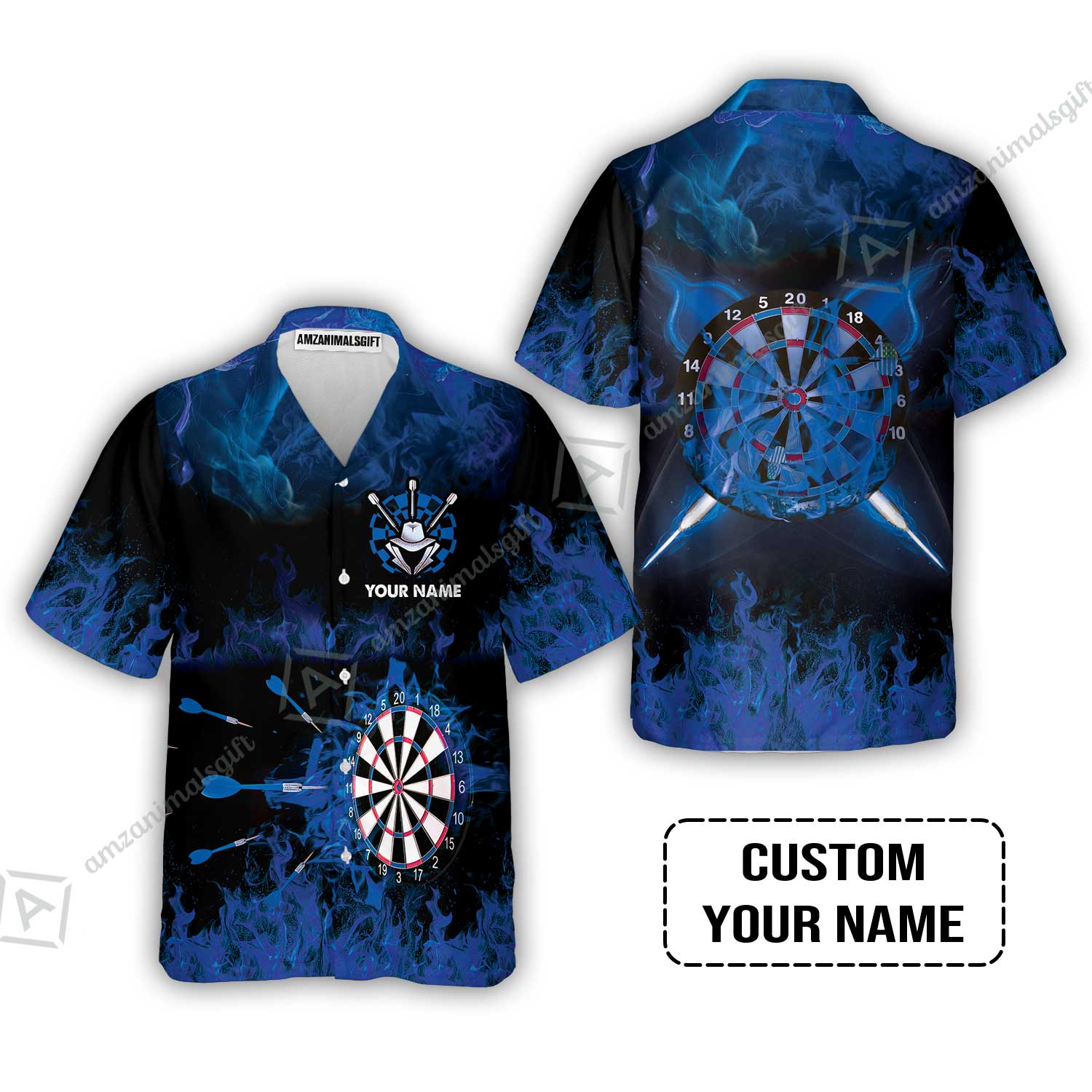 Customized Darts Hoodie, Darts Blue Polo Shirt, Personalized Name Hoodie - Perfect Gift For Darts Lovers, Darts Players - Image 6