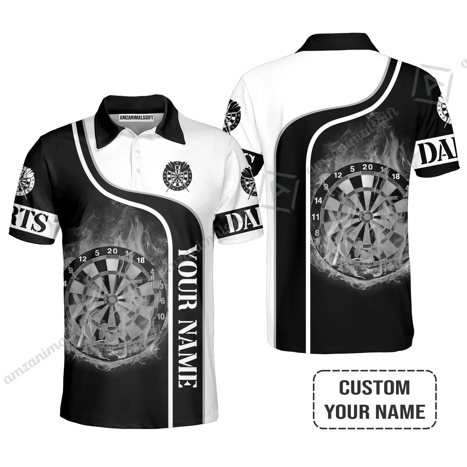 Customized Darts Hoodie, Personalized Name Darts Black And White Hoodie For Men And Women, Perfect Outfit For Darts Lovers, Darts Players - Image 5