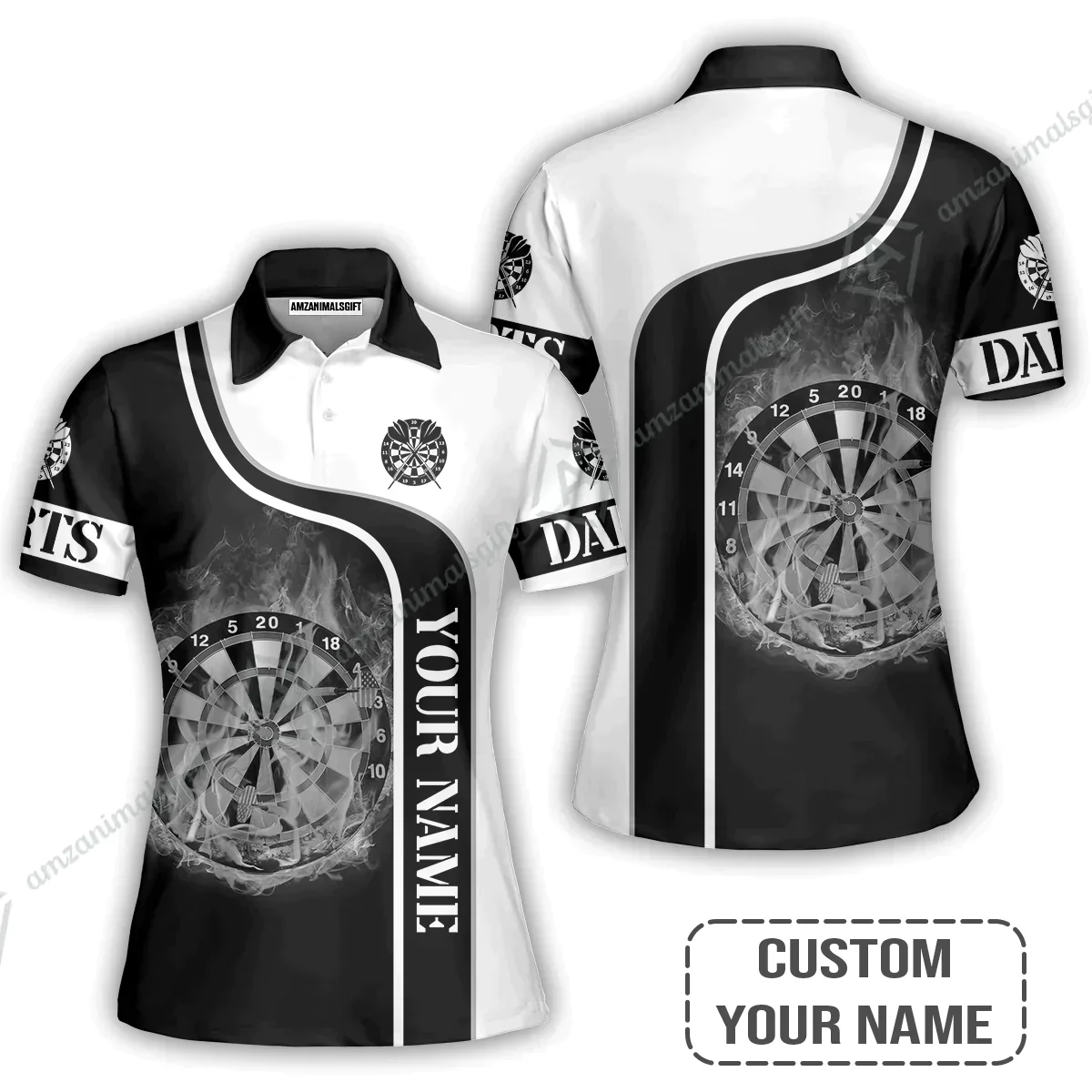 Customized Darts Hoodie, Personalized Name Darts Black And White Hoodie For Men And Women, Perfect Outfit For Darts Lovers, Darts Players - Image 6