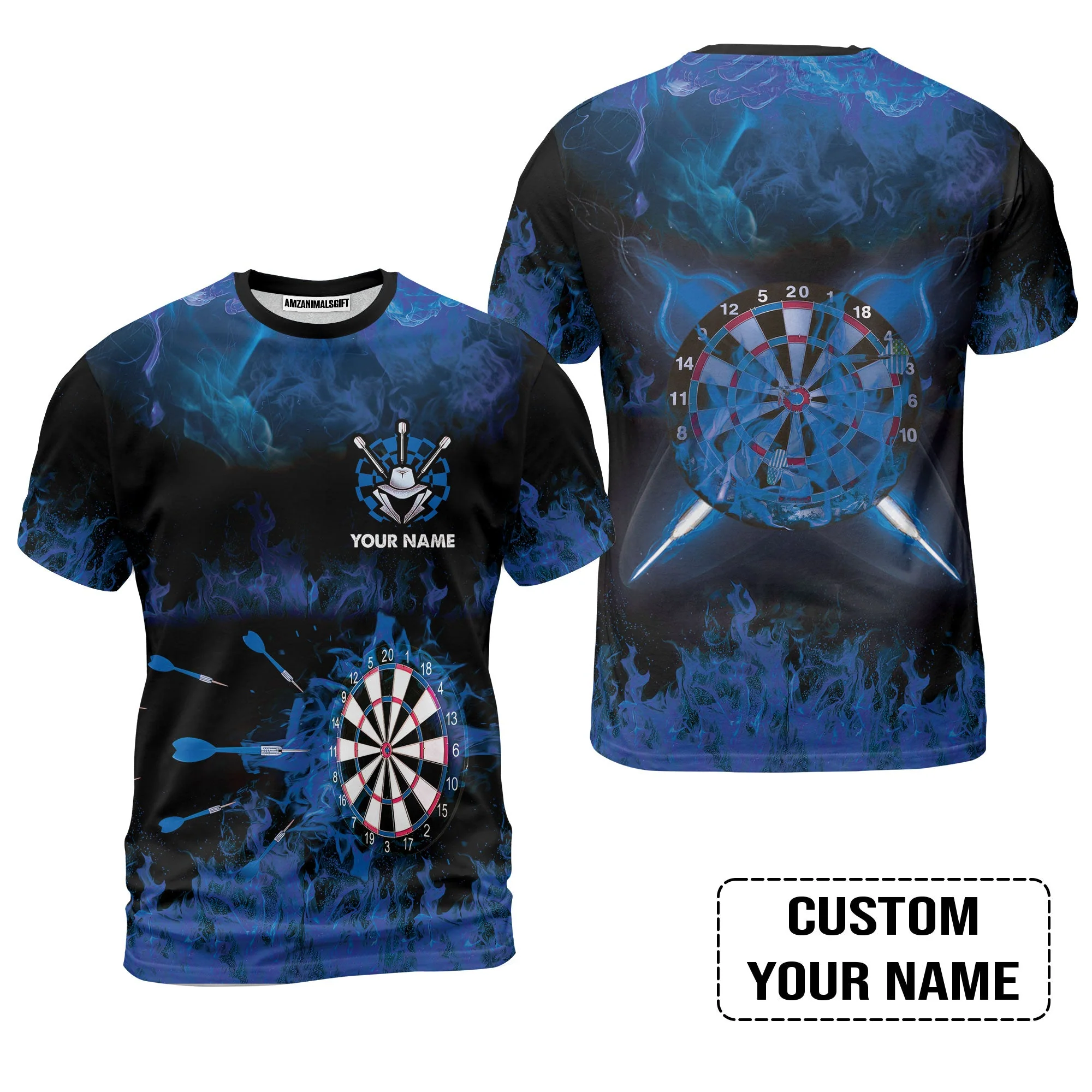 Customized Darts Long Sleeve Men Polo Shirt, Darts Blue Polo Shirt, Personalized Name Polo Shirt For Men - Perfect Gift For Darts Lovers, Darts Players - Image 7