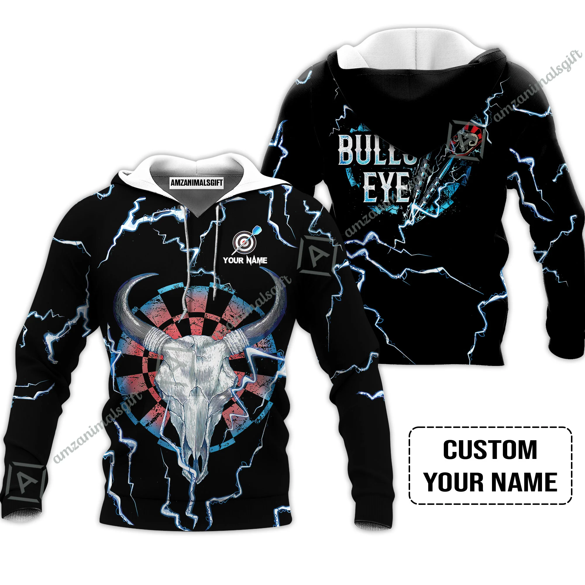 Customized Darts Men Polo Shirt, Darts Bullseye Thunder Skull, Personalized Name Polo Shirt- Perfect Gift For Darts Lovers, Darts Players - Image 4