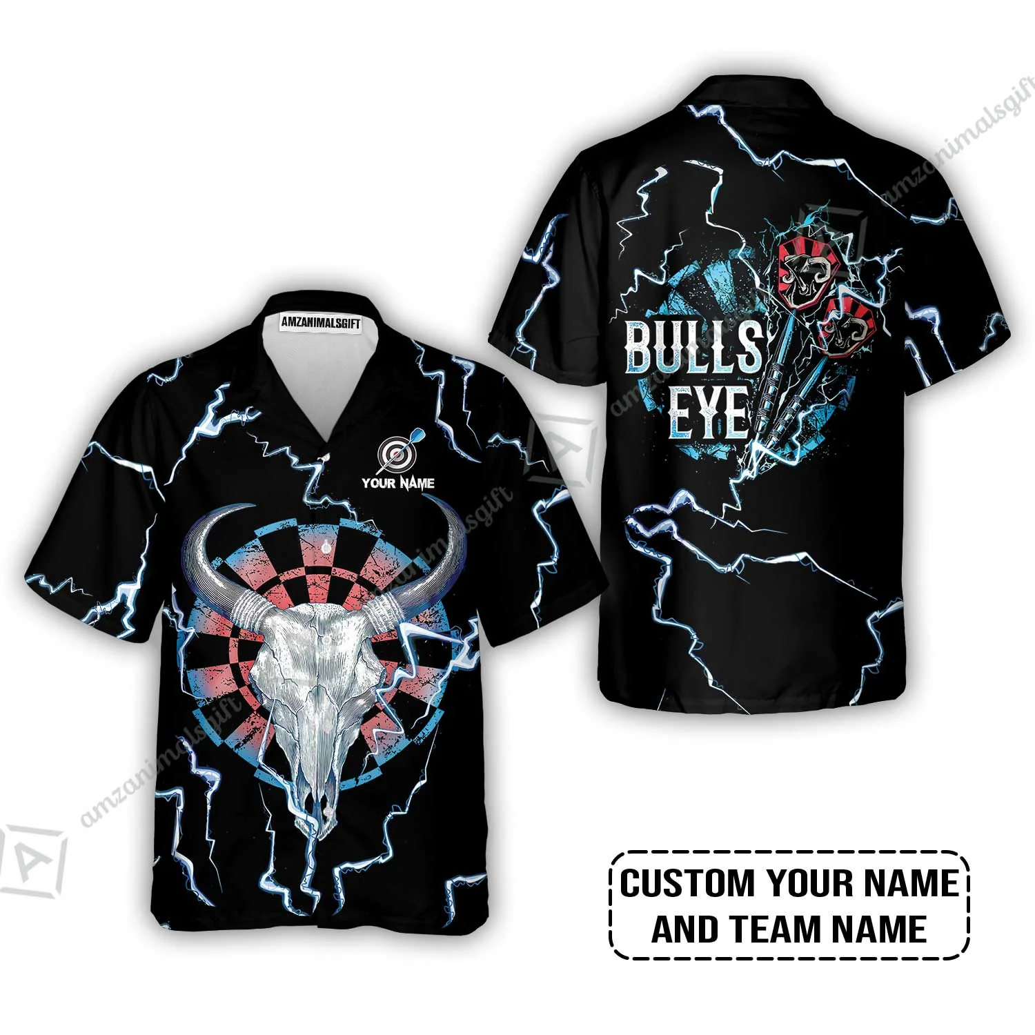 Customized Darts Men Polo Shirt, Darts Bullseye Thunder Skull, Personalized Name Polo Shirt- Perfect Gift For Darts Lovers, Darts Players - Image 8