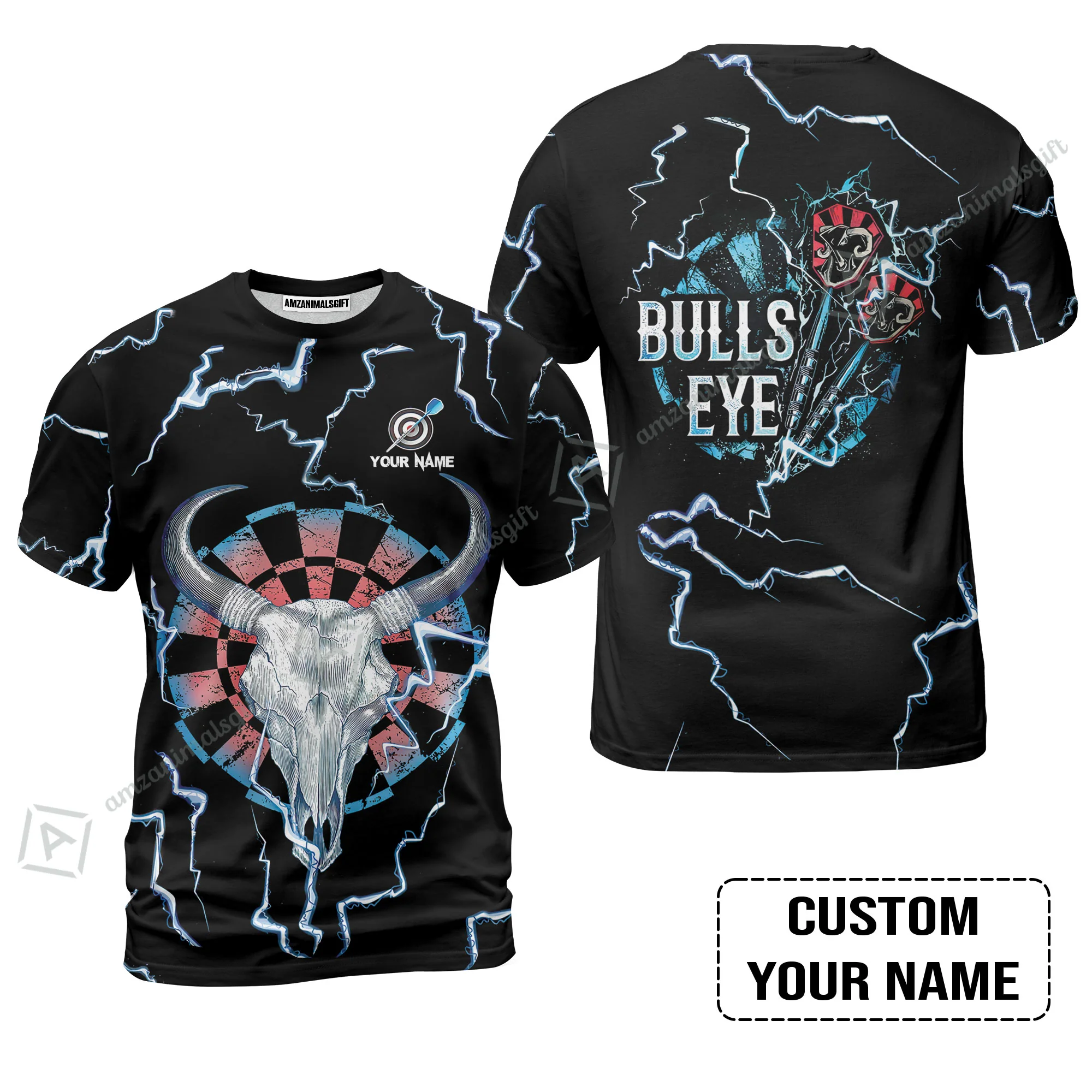 Customized Darts Men Polo Shirt, Darts Bullseye Thunder Skull, Personalized Name Polo Shirt- Perfect Gift For Darts Lovers, Darts Players - Image 9