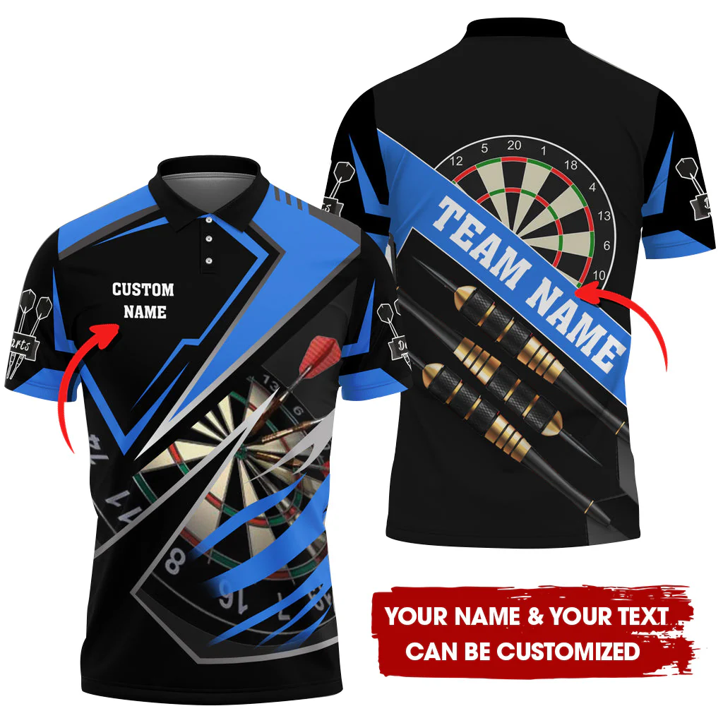 Customized Darts Men Polo Shirt, Personalized Darts For Team Multicolor Polo Shirt For Men, Perfect Gift For Darts Lovers, Darts Players - Image 6