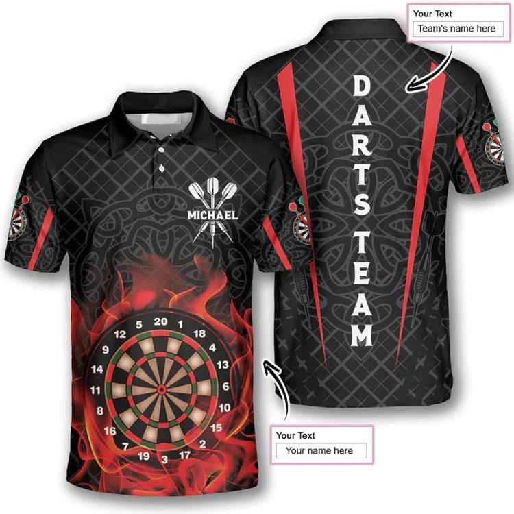 Customized Darts Polo Shirt, Addict Celtic Pattern Team Polo Shirt, Personalized Name Polo Shirt For Men - Perfect Gift For Darts Lovers, Darts Player