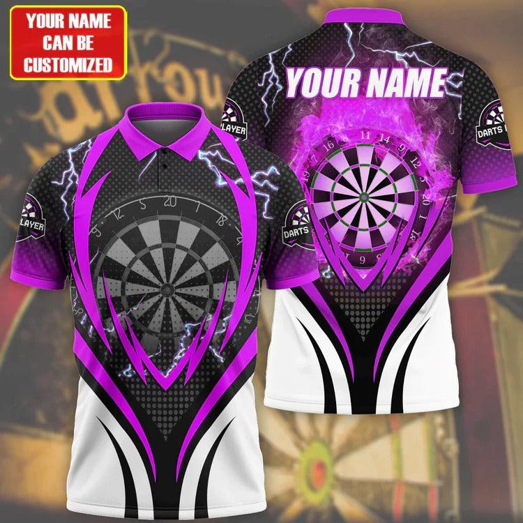 Customized Darts Polo Shirt, Best Darts Blue Flame Player Gift, Personalized Name Polo Shirt For Men - Perfect Gift For Darts Lovers, Darts Players - Image 4