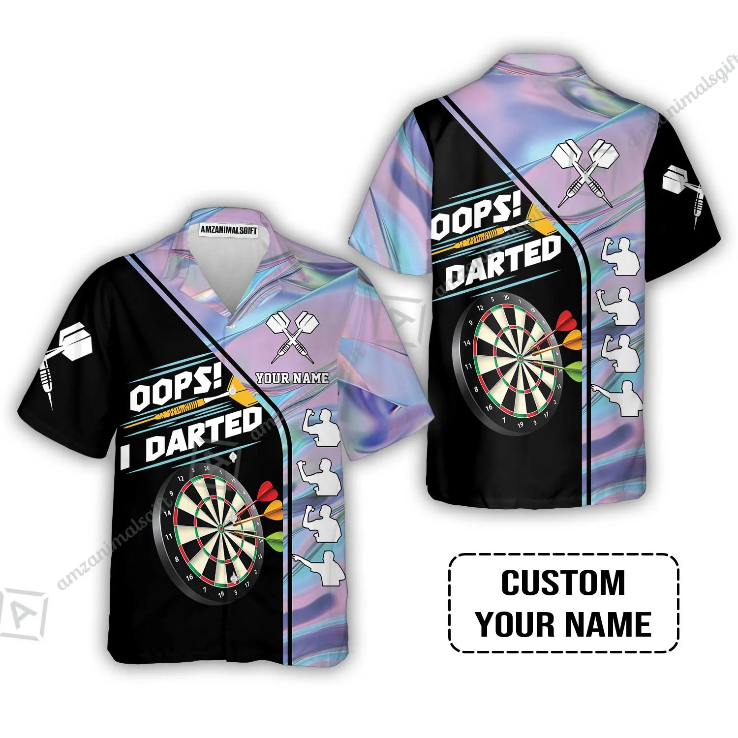 Customized Darts Polo Shirt, Dartboard, I Darted, Personalized Name Polo Shirt - Image 7