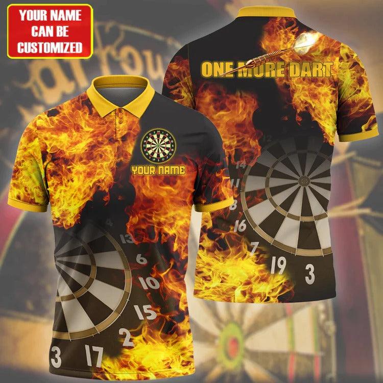 Customized Darts Polo Shirt, Darts Fire, Personalized Name Polo Shirt For Men - Perfect Gift For Darts Lovers, Darts Players