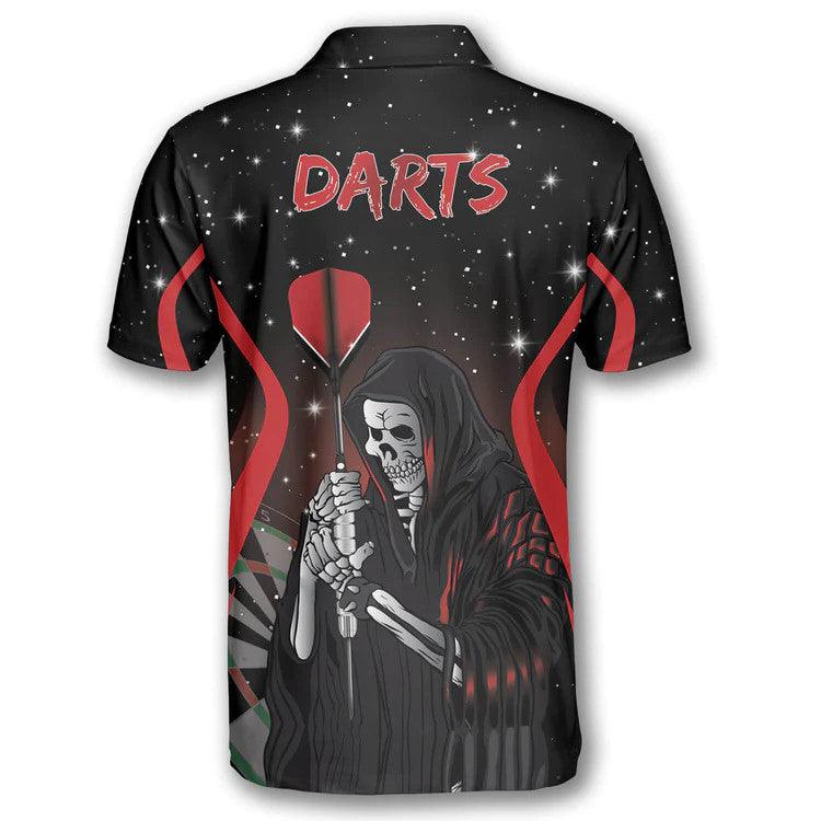 Customized Darts Polo Shirt, Darts Grim Reaper Stars Personalized Name Polo Shirt For Men - Perfect Gift For Darts Lovers, Darts Players - Image 3