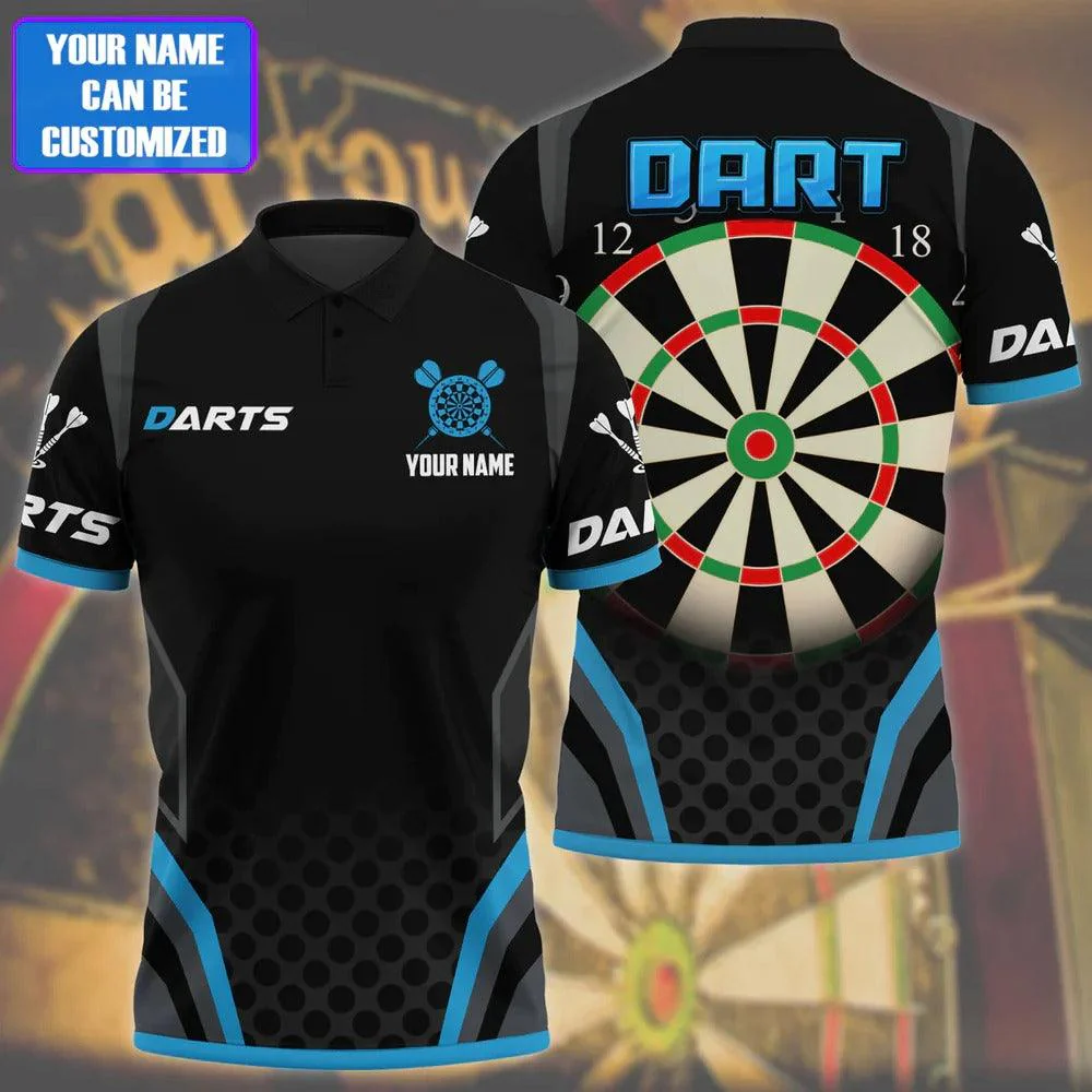 Customized Darts Polo Shirt, Darts on Fire Polo Shirt , Personalized Name Polo Shirt For Men - Perfect Gift For Darts Lovers, Darts Players