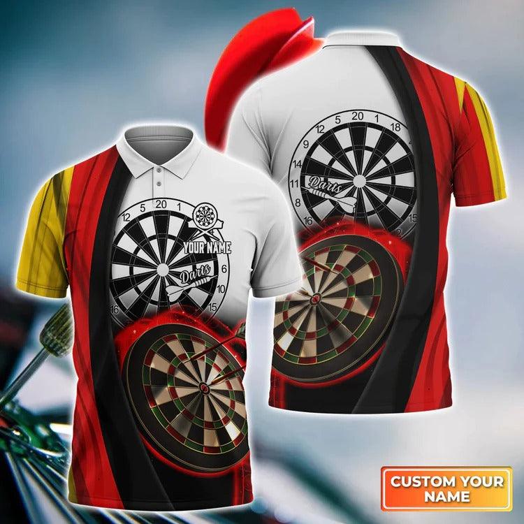 Customized Darts Polo Shirt, France Flag Dartboard, Personalized Name Polo Shirt For Men - Perfect Gift For Darts Lovers, Darts Players - Image 4