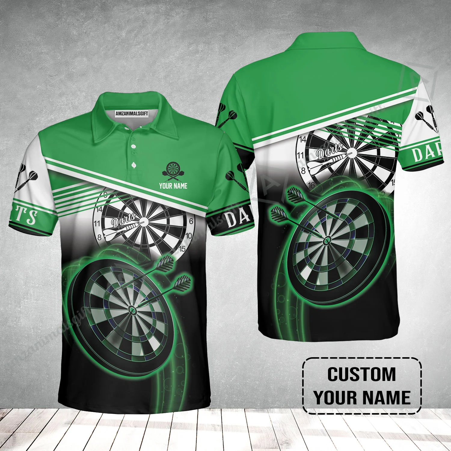 Customized Darts Polo Shirt, Personalized Name Darts Polo Shirt For Men - Perfect Gift For Darts Lovers, Darts Players - Image 2