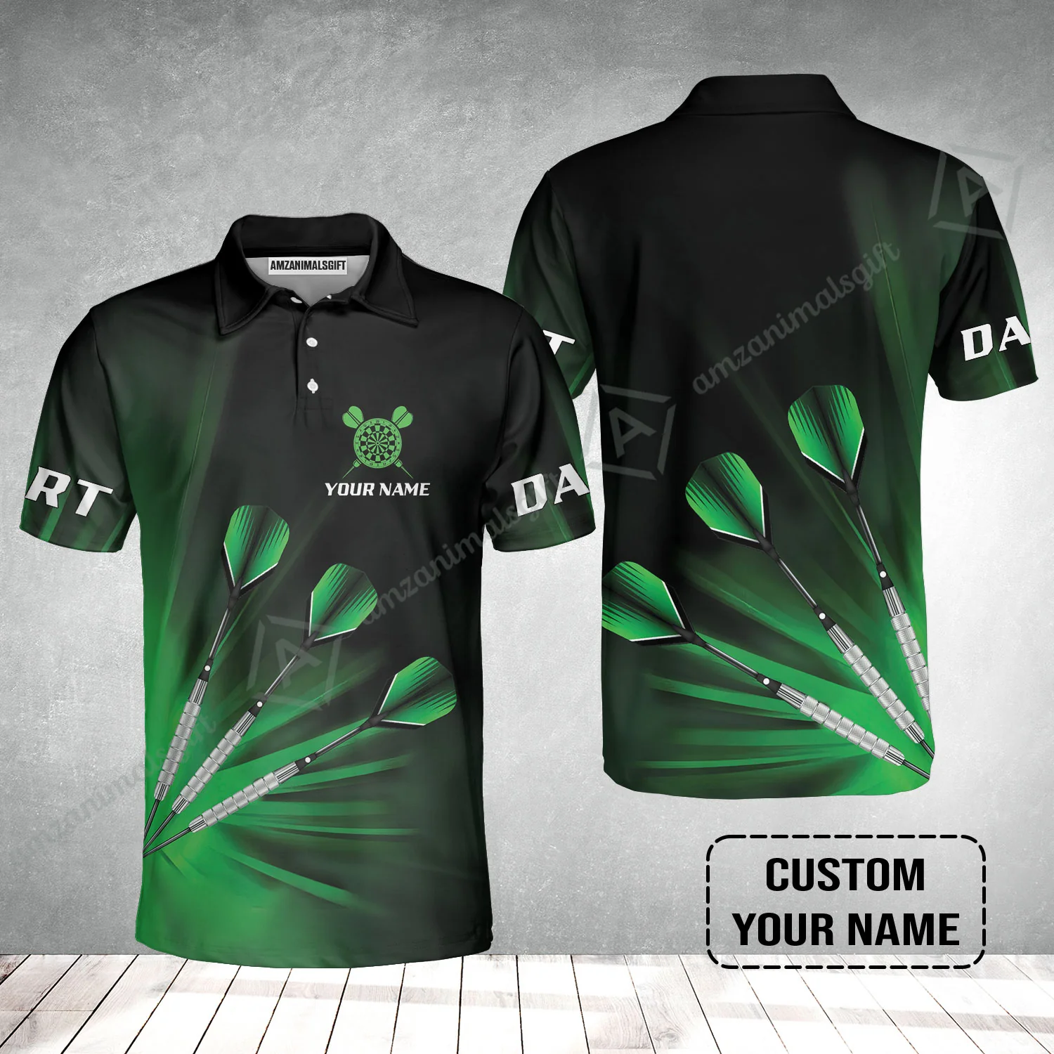 Customized Darts Polo Shirt, Personalized Name Polo Shirt For Men - Perfect Gift For Darts Lovers, Darts Players - Image 2