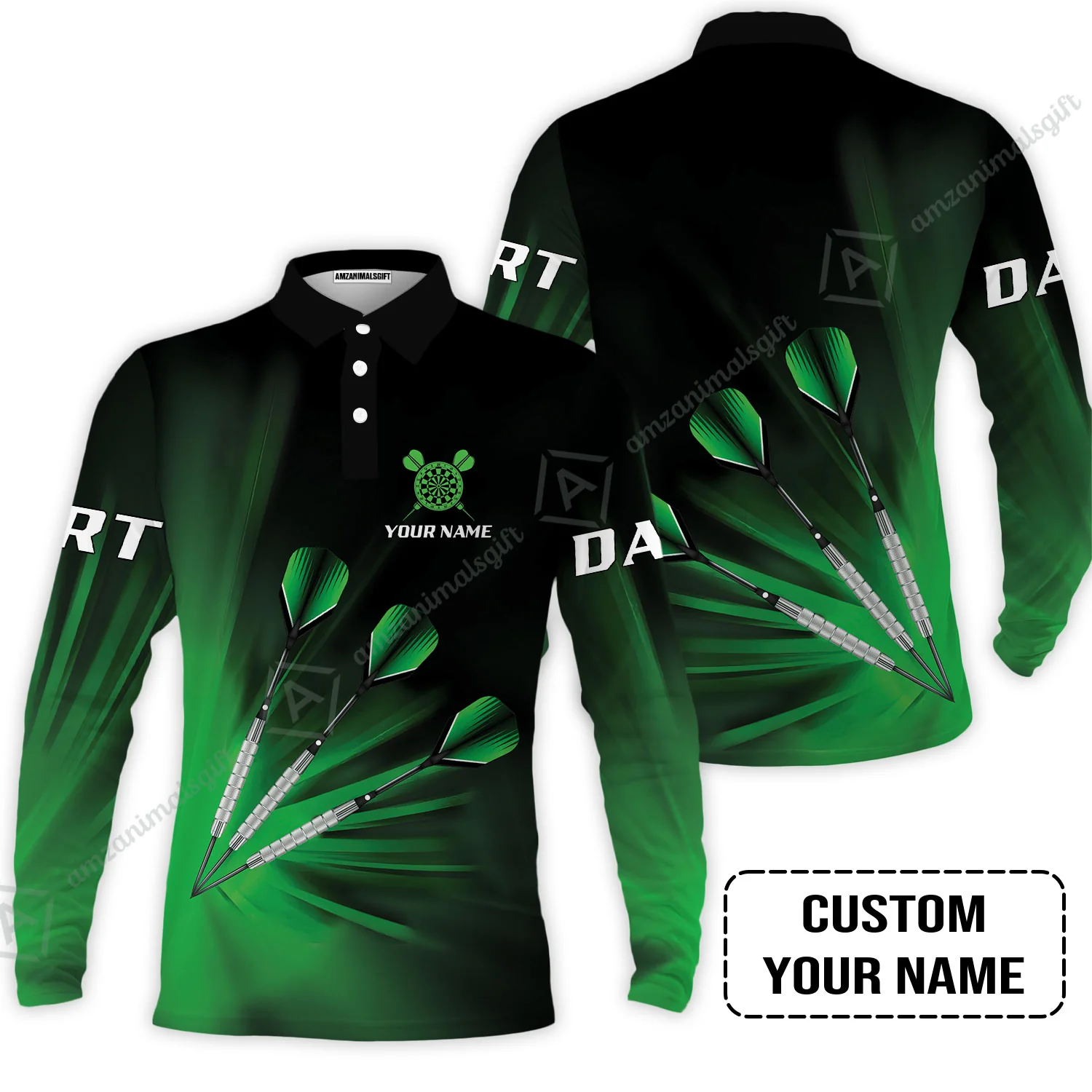 Customized Darts Polo Shirt, Personalized Name Polo Shirt For Men - Perfect Gift For Darts Lovers, Darts Players - Image 3