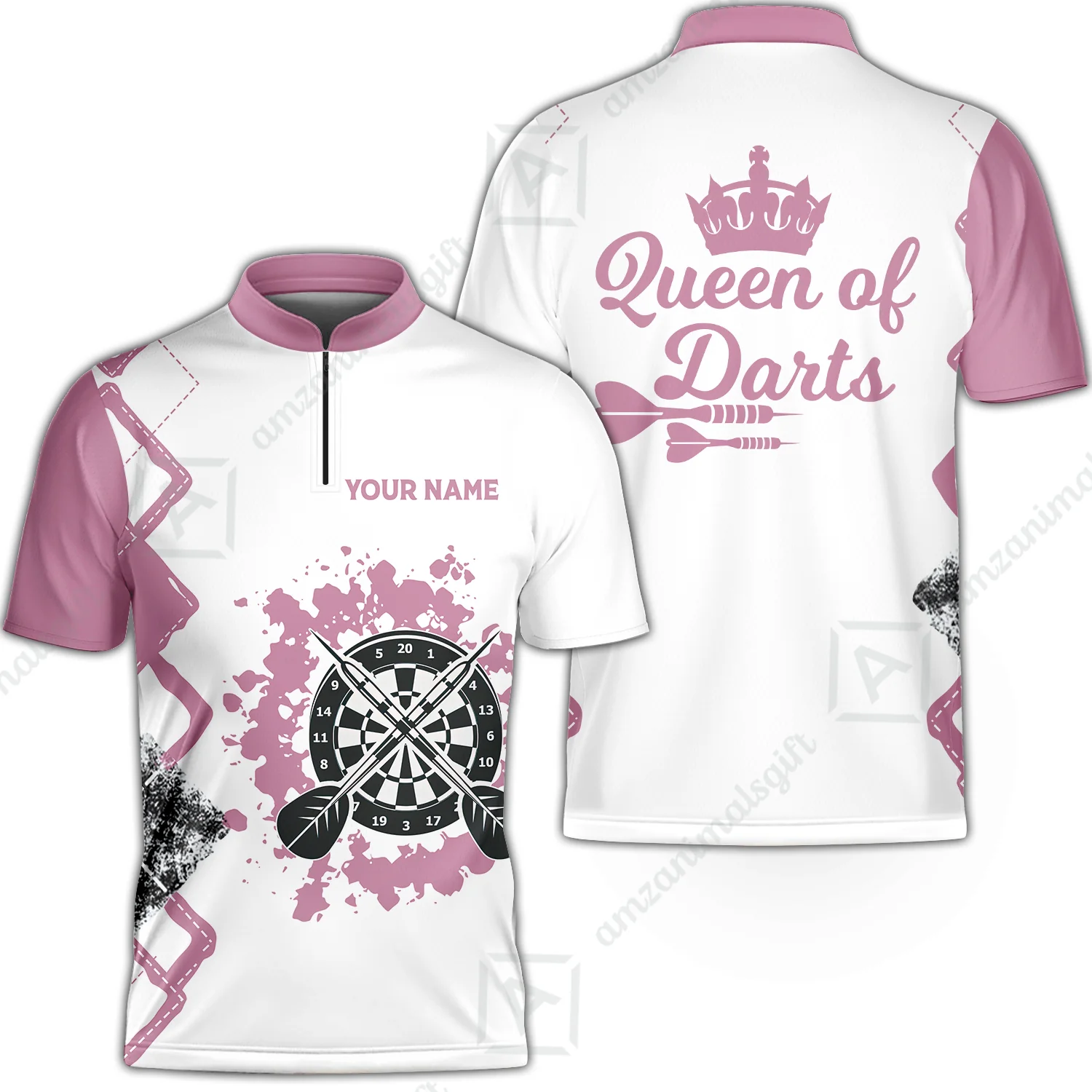 Customized Darts Women Polo Shirt, Queen of Darts Team Shirt, Personalized Name Polo Shirt For Women - Perfect Gift For Darts Lovers, Darts Players - Image 3